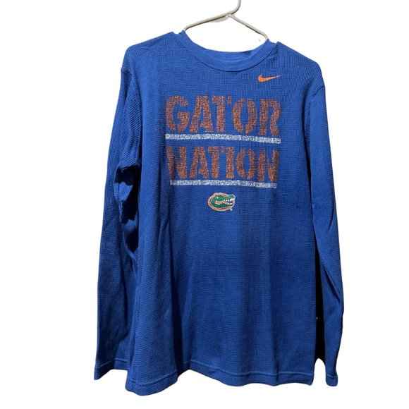 Nike "Gator Nation" long sleeve waffle Yth XL tee Royal - NWOT - Picture 1 of 4